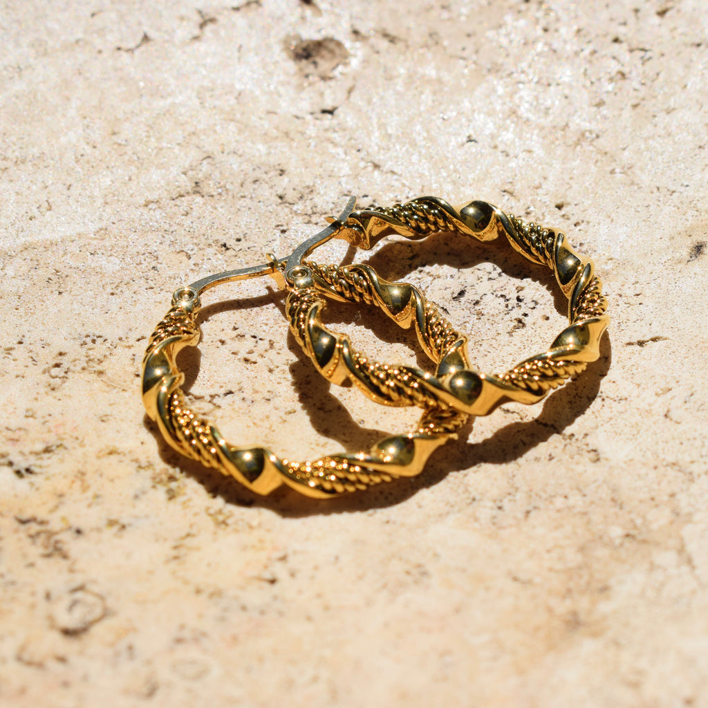 Argollas trenzadas medianas