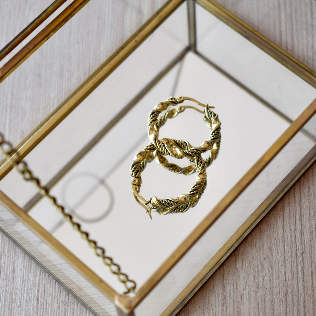 Argollas trenzadas medianas