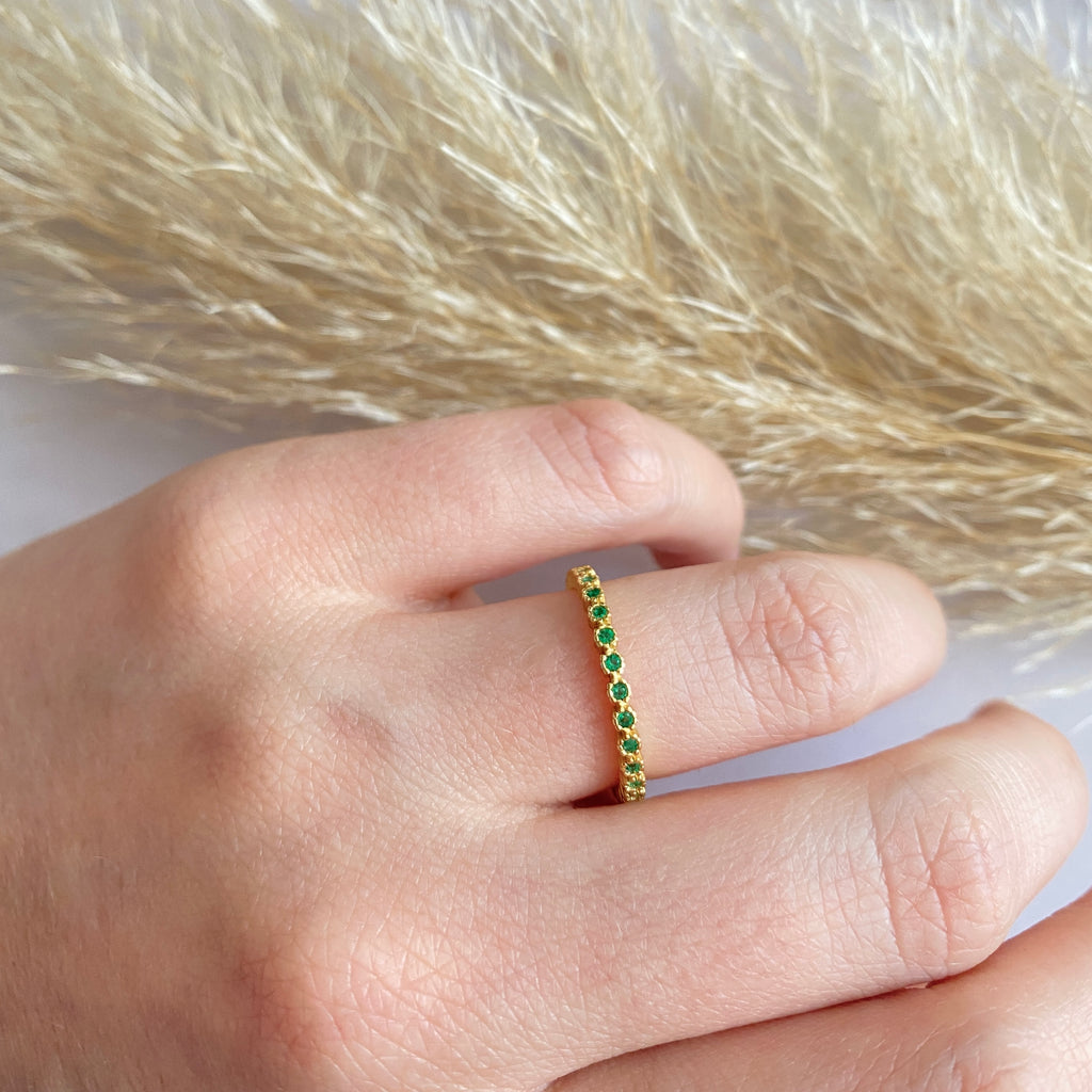 Anillo circones verdes Oro