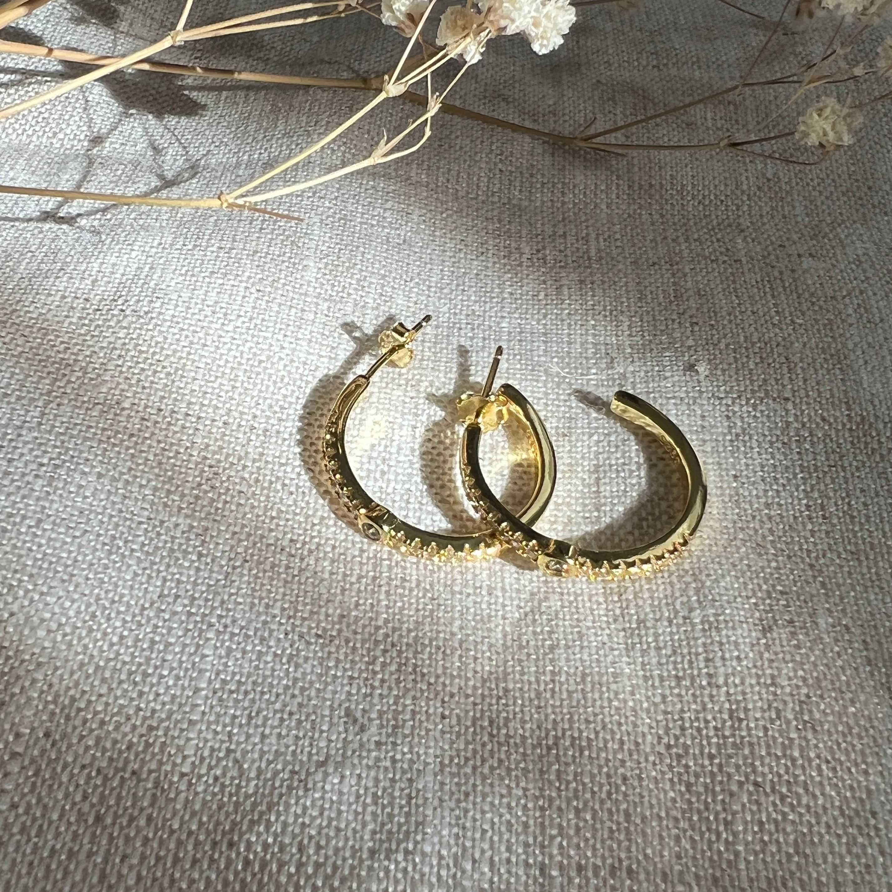 Argollas Circones Engastados Circular