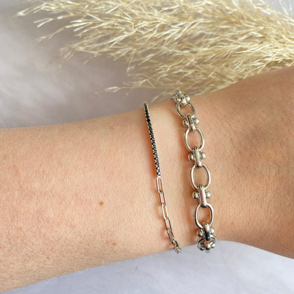 Pulsera eslabones ovalados Plata