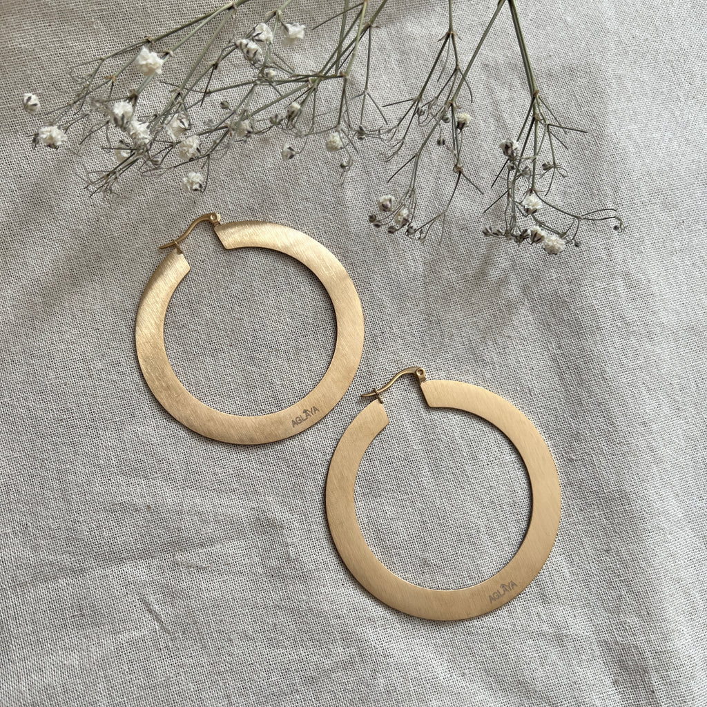 Argollas Planas Grandes Oro