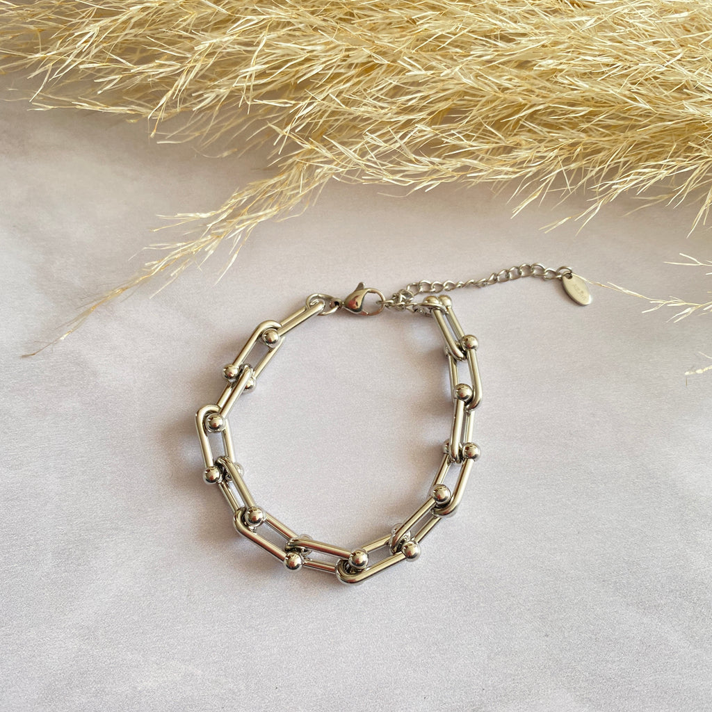 Pulsera eslabones gruesos Plata