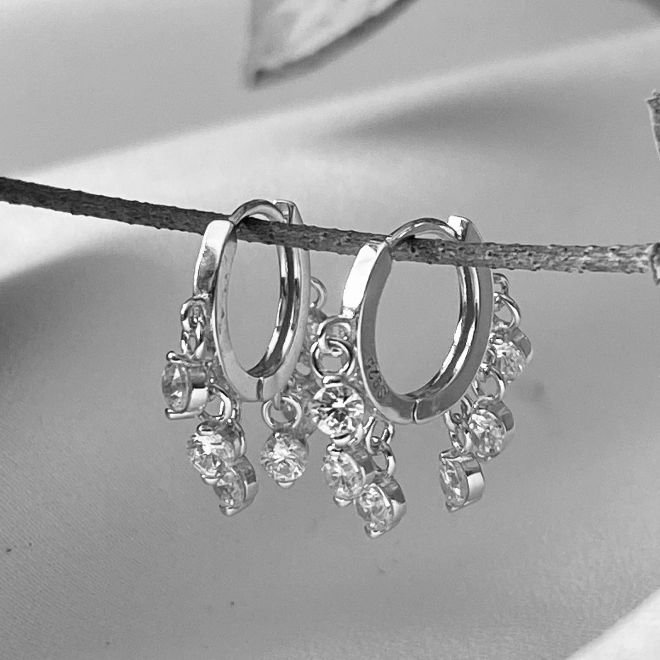Argollas circones colgantes plata