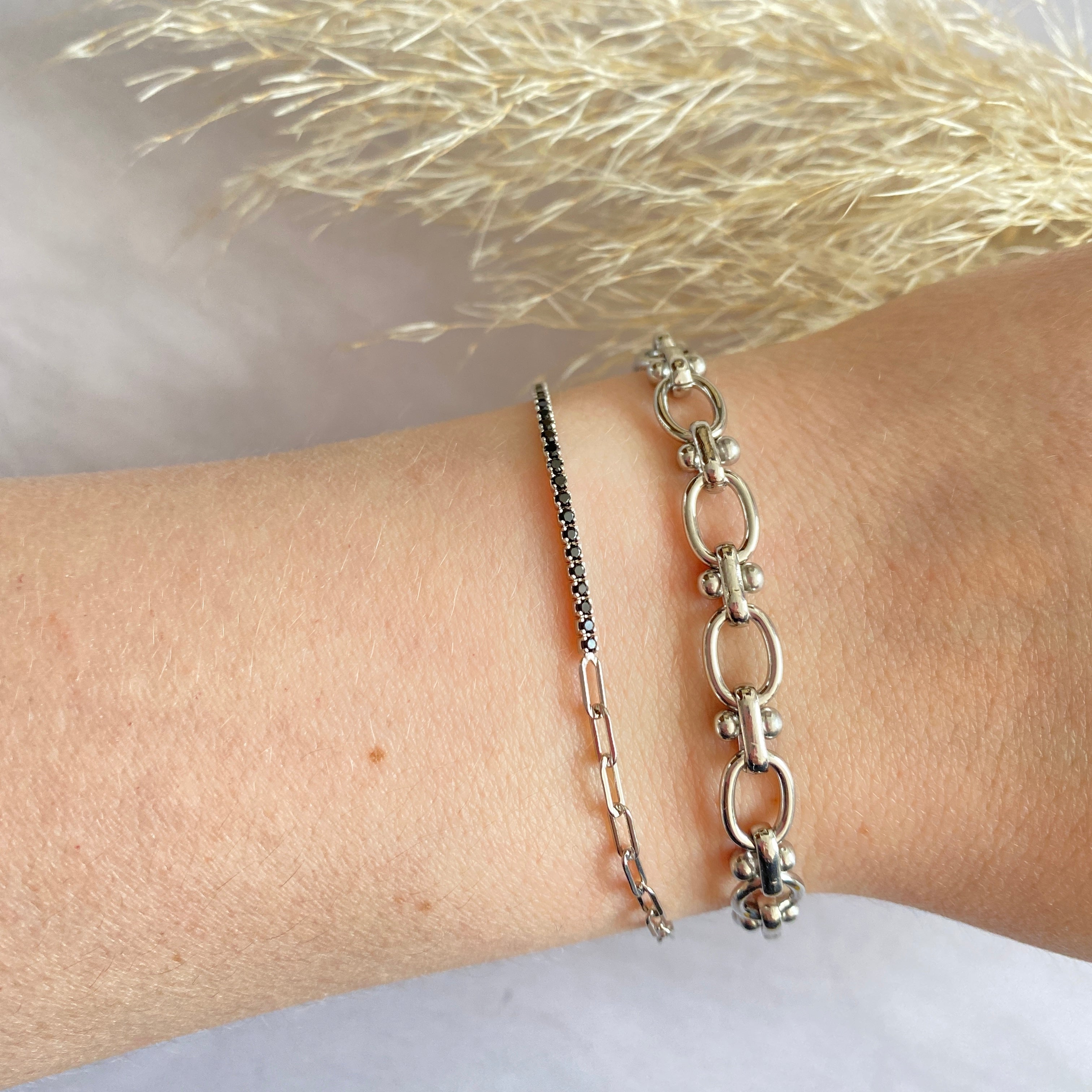 Pulsera eslabones ovalados Plata
