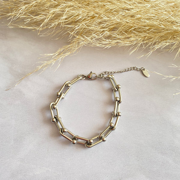 Pulsera eslabones gruesos Plata