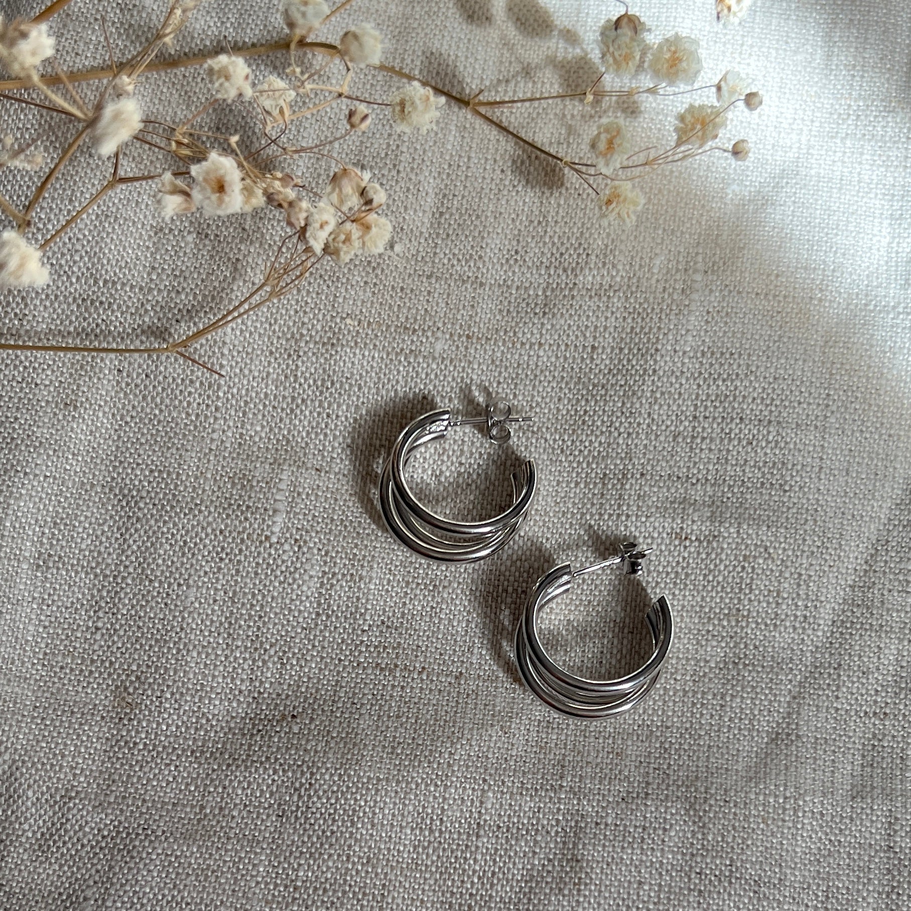 Argollas triple maxi plata